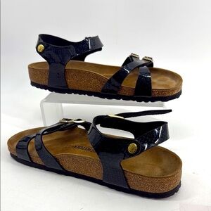 Kumba Birkenstock Glossy Black Sandals
